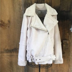 JOA Los Angeles Faux Shearling Moto